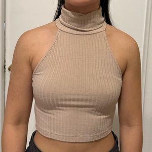 Cropped Halter Sweater Top